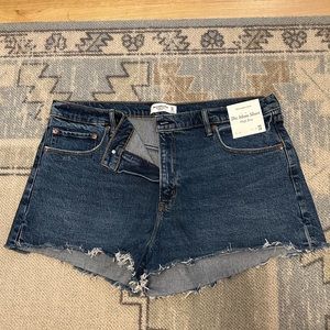 Abercrombie jean shorts- High Rise Mom Shorts, size 34/18
